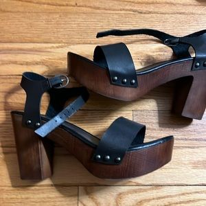 Black chunky heel sandals